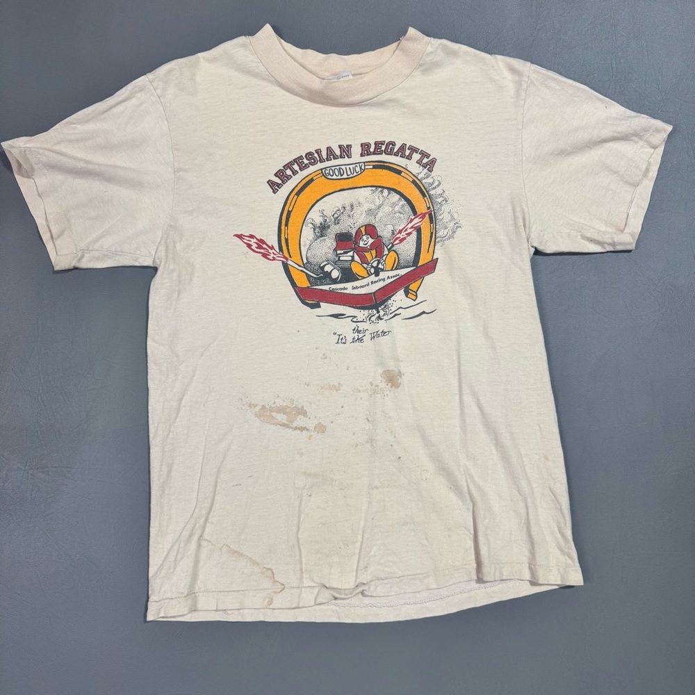 Vintage 80s Artesian Regatta T Shirt Hanes USA Single Stitch Small